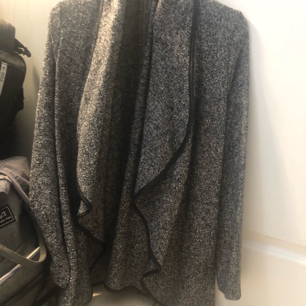 Women's Gray Open Front Sweater